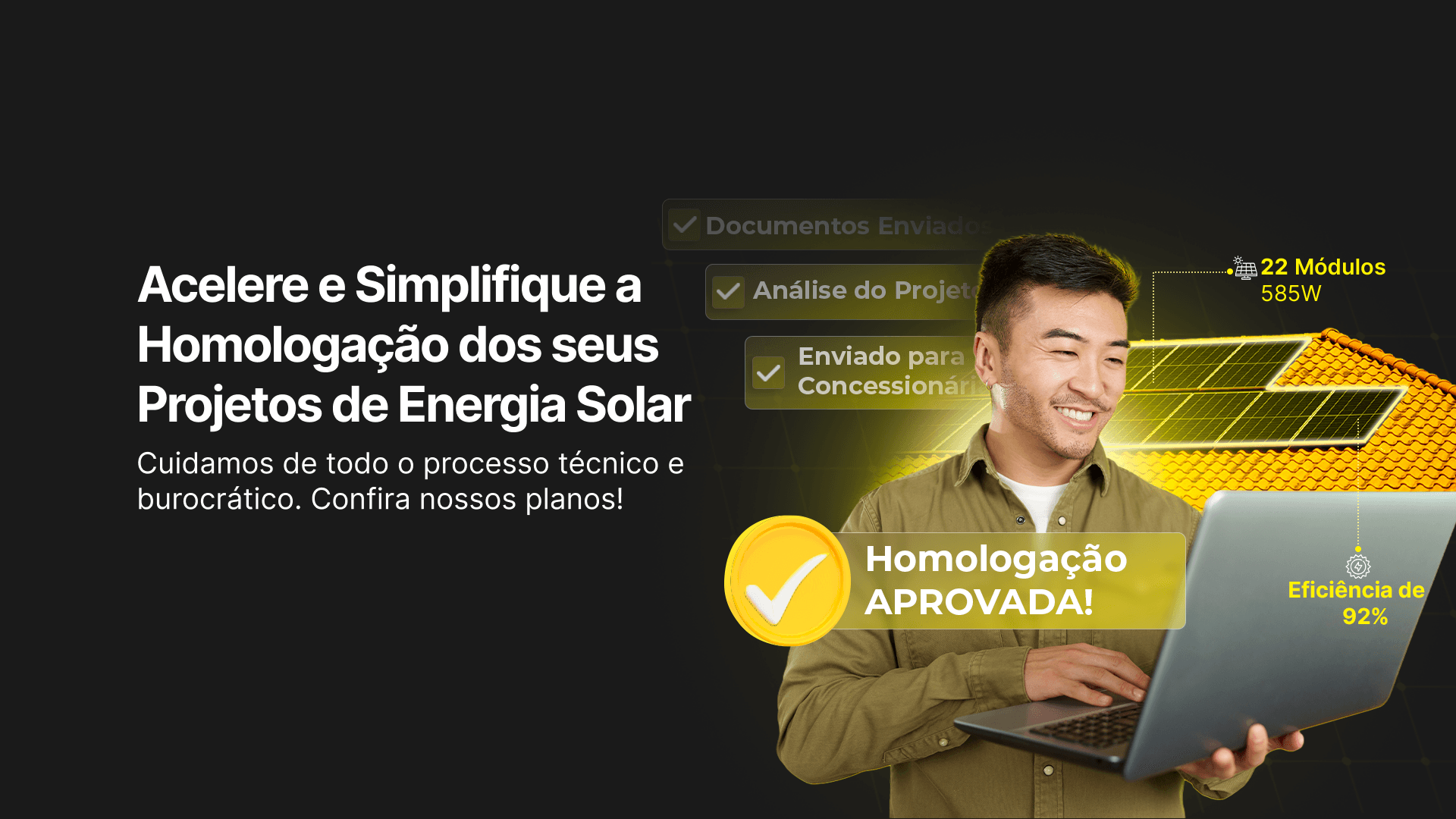 Integrador aprovando homologação de projeto solar